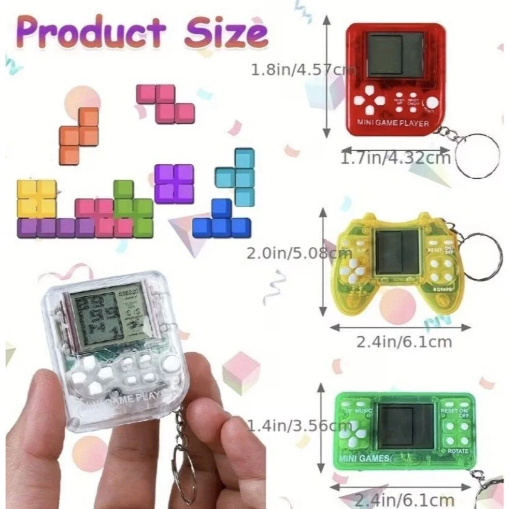 Miniature Keychain Video Game Works Tetris Unbranded Toy Choose Color